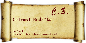 Czirmai Beáta névjegykártya