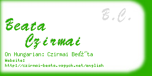 beata czirmai business card